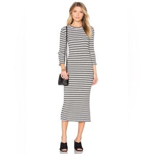 Monrow Striped Maxi Dress in Black and White